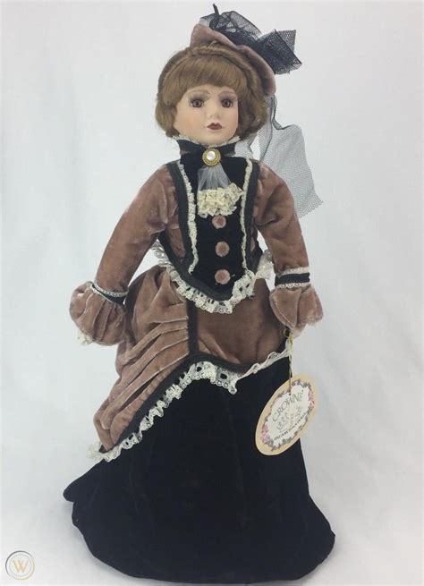 Crowne Fine Porcelain Dolls Artmark Vintage 17 Victorian Dress