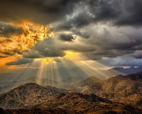 Wallpaper Sunset Clouds Mountains Desert 1920x1200 Hd