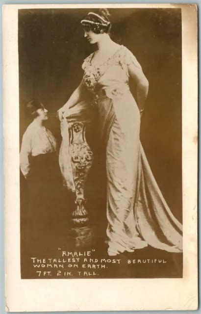 Amalie Tallest And Most Beautiful Woman On Earth Antique Real Photo