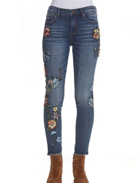 Driftwood Skinny Jeans Jackiey Vinyl Floral Embroidery