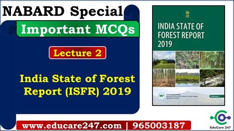 India State Of Forest Report Isfr 2019 Lecture 2 Important Mcqs