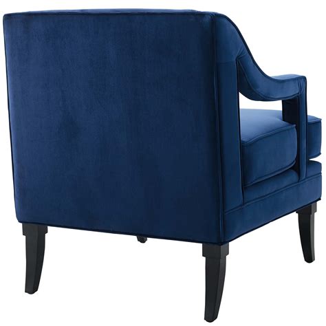 Concur Button Tufted Upholstered Velvet Armchair Navy By Modway