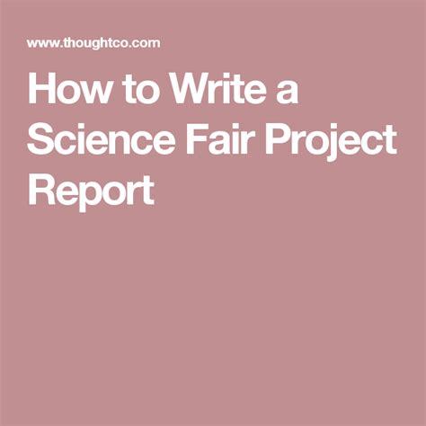 6 Things The Science Fair Project Report Needs Science