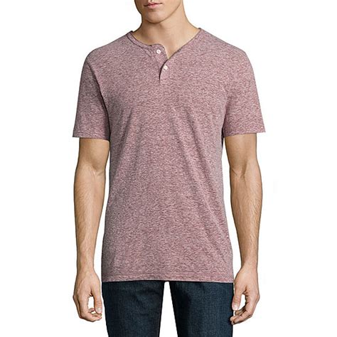 Arizona Mens Short Sleeve Henley Shirt Jcpenney