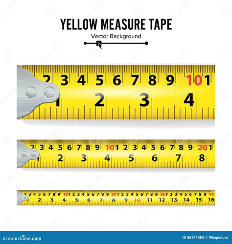 Yellow Measure Tape Vector Measure Tool Equipment In Centimeters