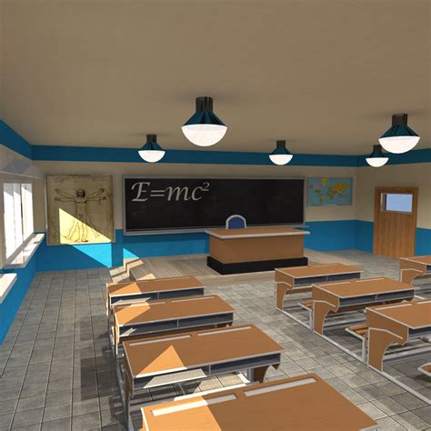 school classroom 3d model