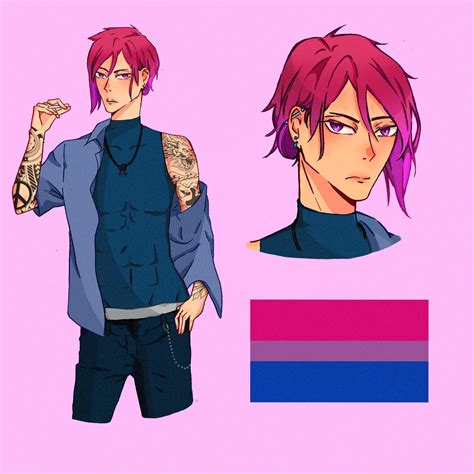 Drew The Bi Flag As A Character ´ ` 💗💜💙 R Bisexual