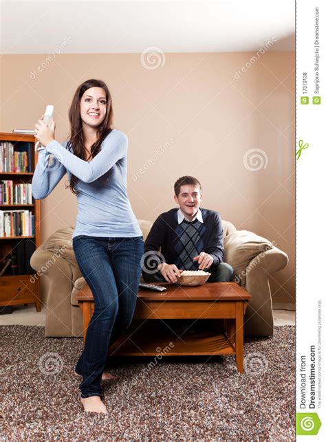 Couple Playing Video Games Royalty Free Stock Photos