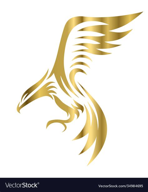 Golden Logo Eagle That Is Flying Royalty Free Vector Image