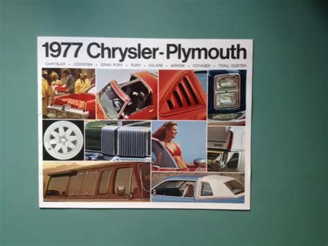 Vintage Auto Sales Brochure 1977 Chrysler Plymouth Full Line 450