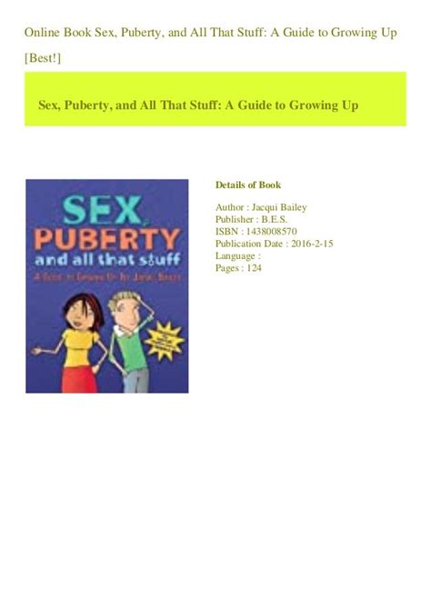 Online Book Sex Puberty And All That Stuff A Guide To Growing Up [best ]
