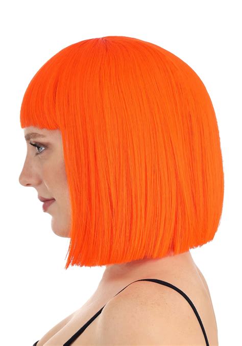 Adult Bright Orange Bob Wig