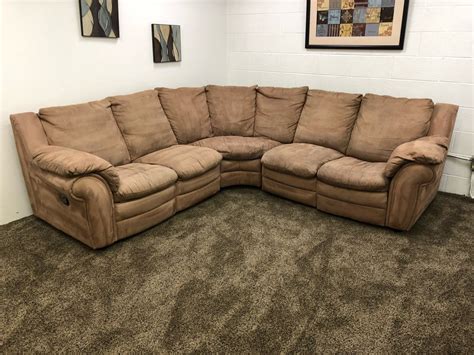 This living room furniture style offers versatile modular design, a plus if you enjoy rearranging your decor. (Reserved) Light Brown Microfiber Sectional Sofa Set with ...