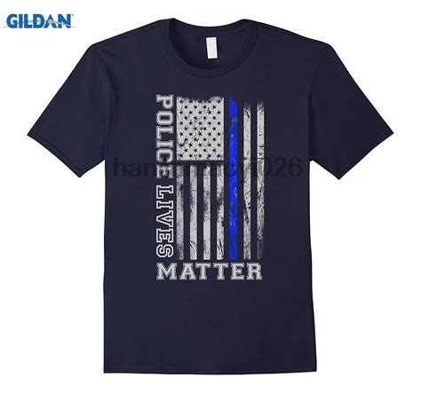 Gildan Blue Lives Matter Flag American Men Men T Shirtt Shirt T Shirt