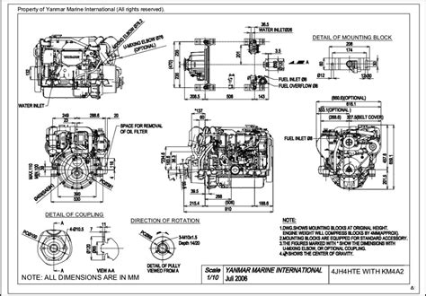 Yanmar 4jh4hte Marine Diesel Engine With Km4a2 Drawing Marine Diesel