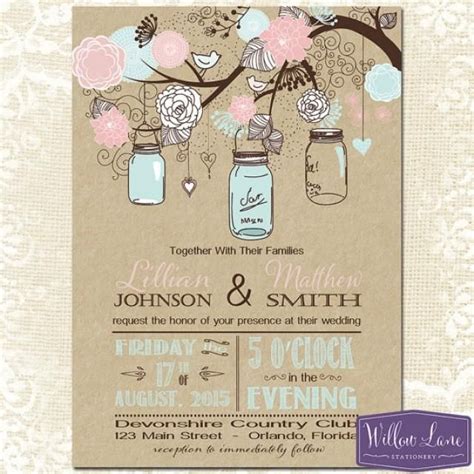 vintage tractor wedding invite - Google Search | Mason jar invitations