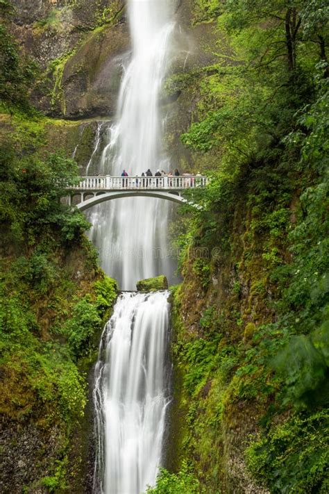 Famous Multnomah Falls In Columbia River Gorge Oregon Stock Photo