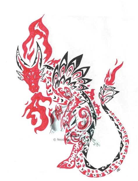 Tribal Red Dragon By Neodragonarts On Deviantart