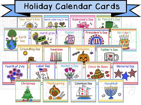 Holiday Calendar Cards Childrens Calendar Digital