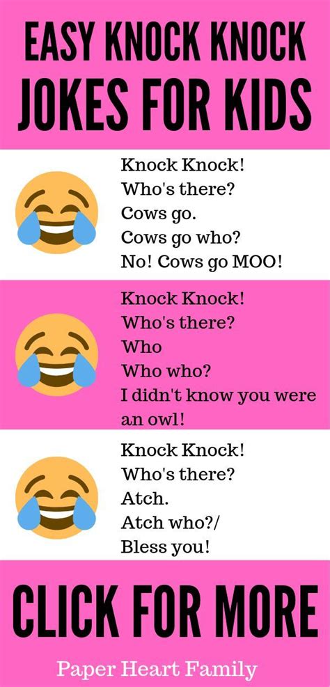 Easy Knock Knock Jokes For Toddlers Freeloljokes
