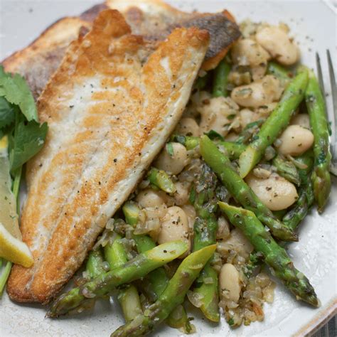 Recipe For Pan Fried Sea Bass With Asparagus And Butter Beans