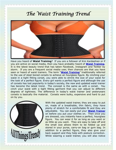 Ppt The Waist Training Trend Powerpoint Presentation Free Download