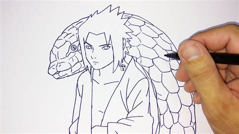 Cara Menggambar Sasuke Dengan Mudah How To Draw Sasuke Easy Youtube