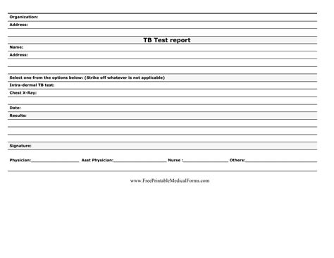 Generic Printable Tb Test Form Customize And Print