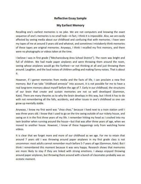 It is a good approach to letting them experience a situation you have been going through. Reflective Essay - A Complete Writing Guide, Tips & Examples