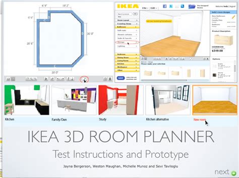 All designs and sizes of products shown in the application are the copyright. IKEA 3D ROOM PLANNER: Design Case Study on Behance