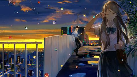 Desktop Wallpaper Crying Anime Girl Night Original Hd Image