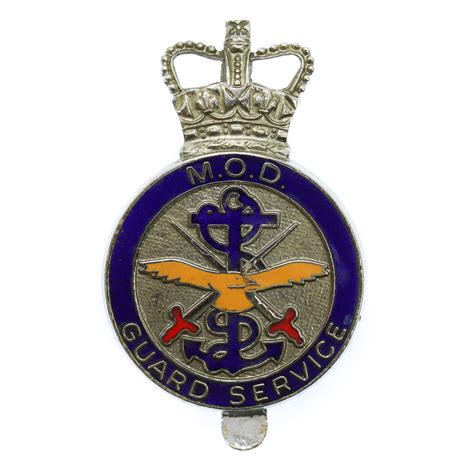 Ministry Of Defence Mod Guard Service Enamelled Cap Badge Queen