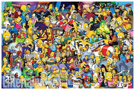 Cartel Promocional Del 25 Aniversario De Los Simpson Ilustraciones De