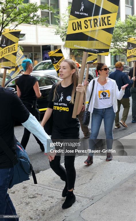 Brianna Massey Is Seen On The Sag Aftra Picket Line On September 22
