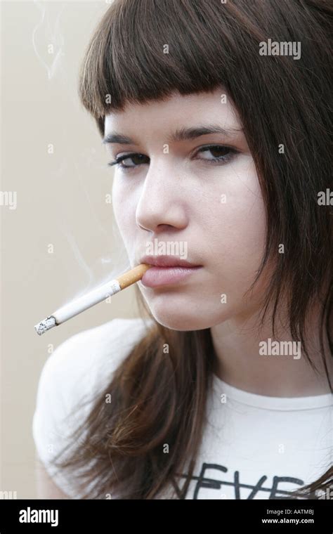 Teenage Girl Smoking Stock Photo Alamy