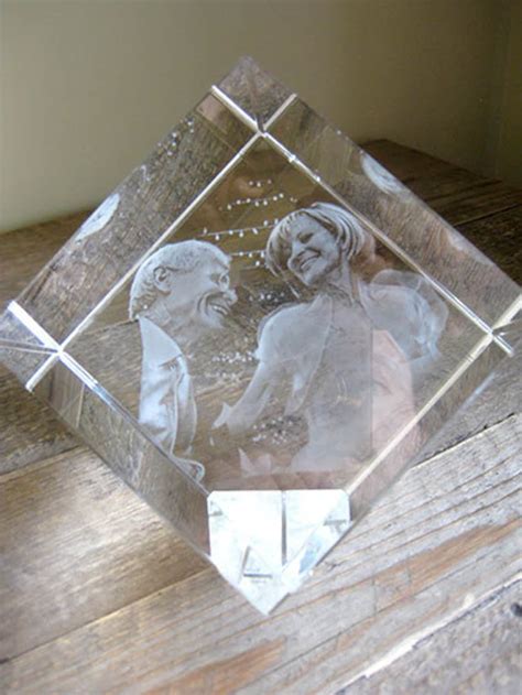 3d Crystal Photo Cube With Personalized Photo Laser Engraving Etsy
