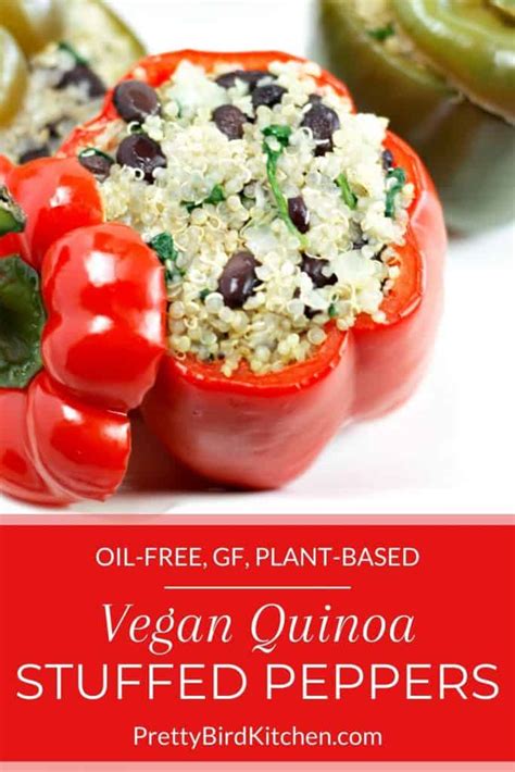 Easy Vegan Quinoa Stuffed Peppers Oil Free Plant Based Recipe