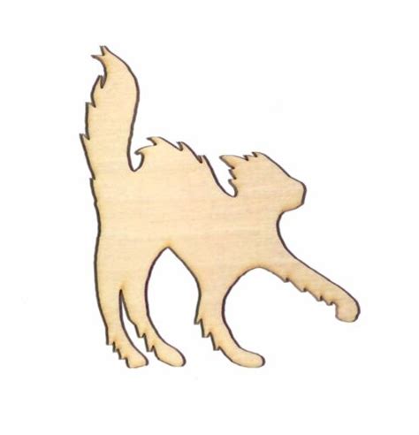 Skittish Cat Unfinished Flat Wood Shape Cut Outs Sc5316 Variety Sizes