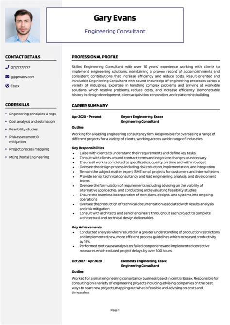 Engineer Cv Examples Template Get Hired
