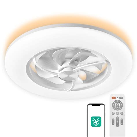 Chanfok Low Profile Ceiling Fan With Light Modern Flush Mount