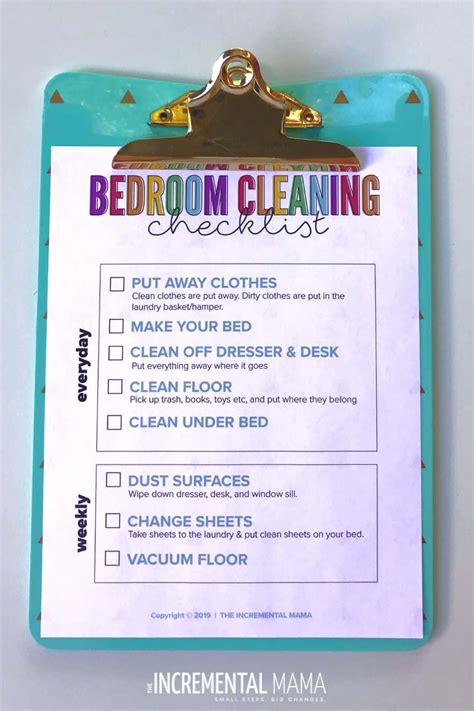 Daily Bedroom Cleaning Checklist