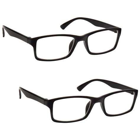the reading glasses company black readers value 2 pack designer style mens womens rr92 1 1 50