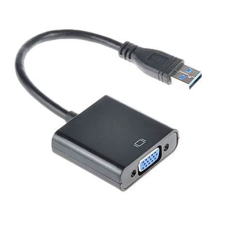 Black Usb 30 To Vga Video Display External Cable Adapter Converter