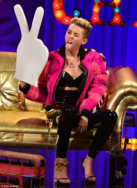 Miley Cyrus Gets Suggestive With A Foam Finger Before Twerking On Alan