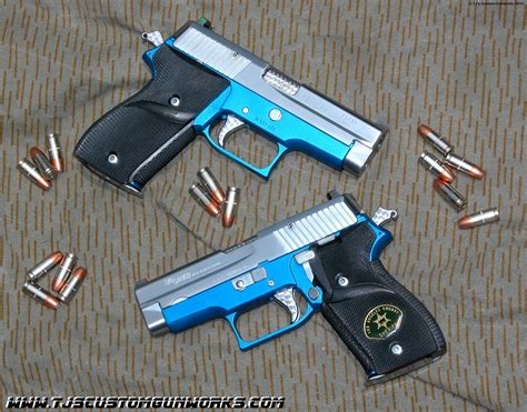 Two Full Custom Pd Sig Sauer P6 P225 With Blue Frames