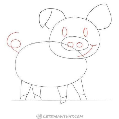 How To Draw A Pig In An Easy Cartoon Style Lets Draw That Simple