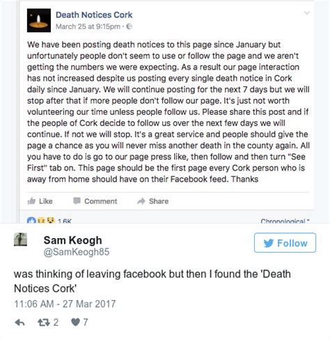Announcing a death on facebook or email. Here's why your Facebook feed was filled with posts from ...