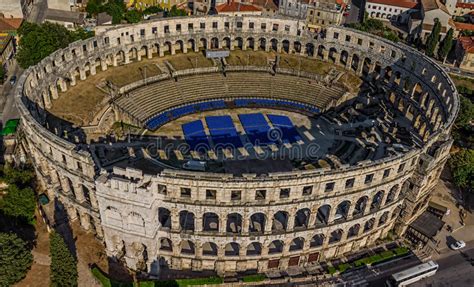 Panorama Of Arena In Pula Stock Image Image Of Architecture 5636279
