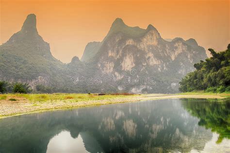 Karst Mountain Landscape In Yangshuo Guilin Stock Photo Image Of