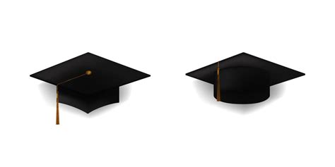 Pair Of 3d Realistic Black Graduation Cap Illustration For Graduation